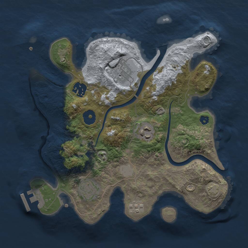 Rust Map: Procedural Map, Size: 2700, Seed: 17089, 8 Monuments