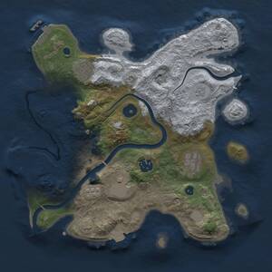 Thumbnail Rust Map: Procedural Map, Size: 3000, Seed: 1546643377, 11 Monuments