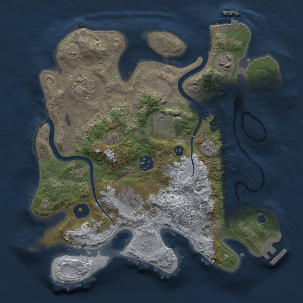 Rust Map: Procedural Map, Size: 3000, Seed: 1609299769, 12 Monuments