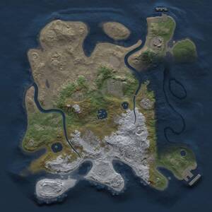 Thumbnail Rust Map: Procedural Map, Size: 3000, Seed: 1609299769, 12 Monuments
