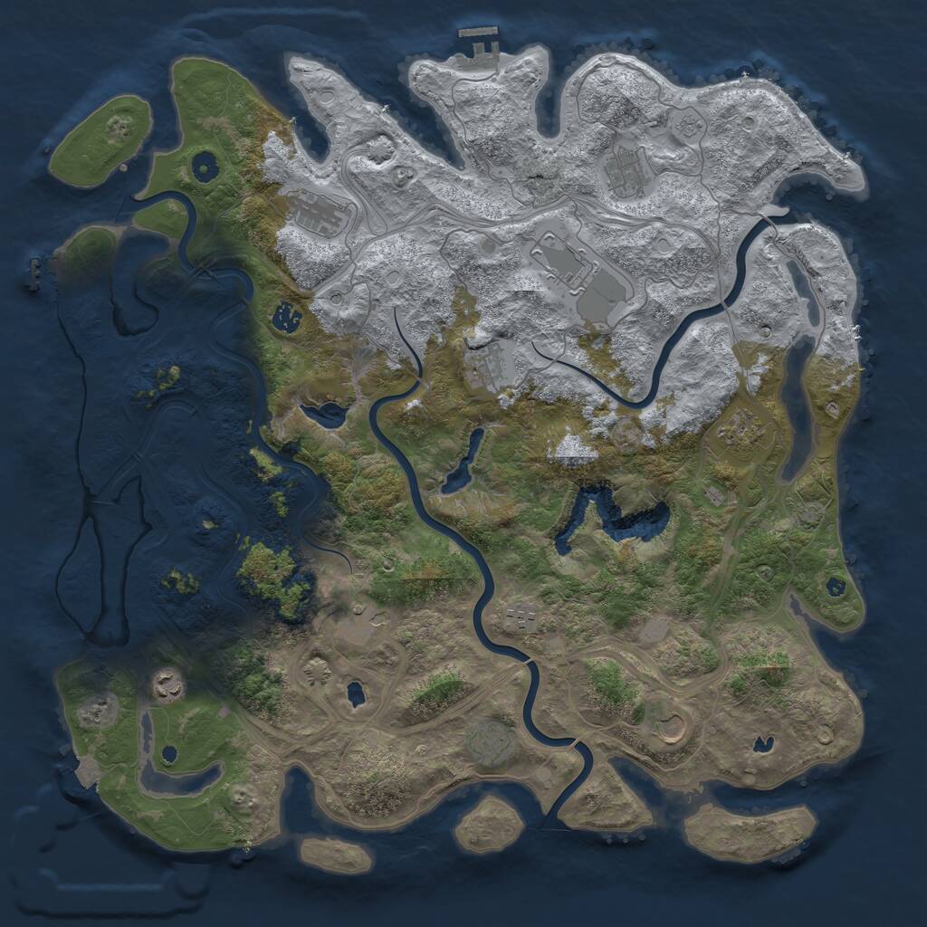 Rust Map: Procedural Map, Size: 4800, Seed: 1928143, 17 Monuments
