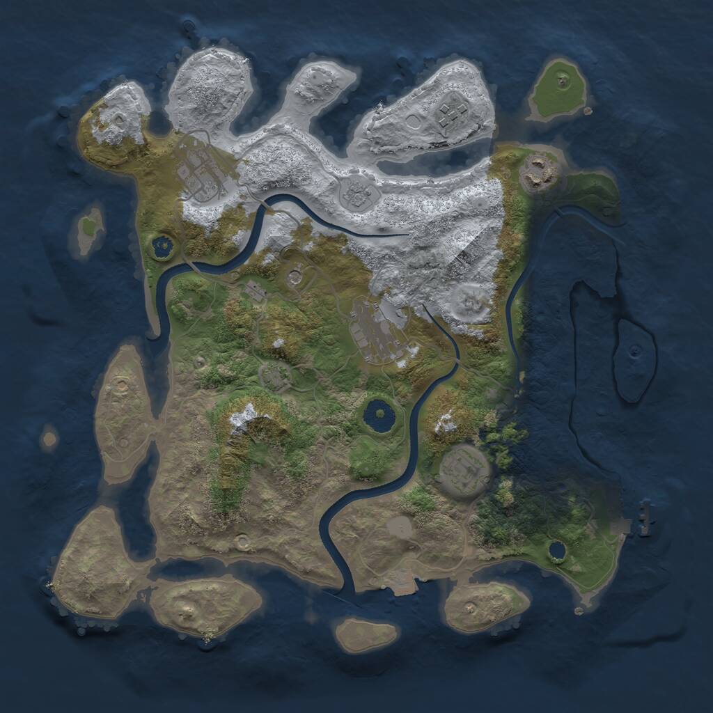 Rust Map: Procedural Map, Size: 3400, Seed: 1378350118, 10 Monuments