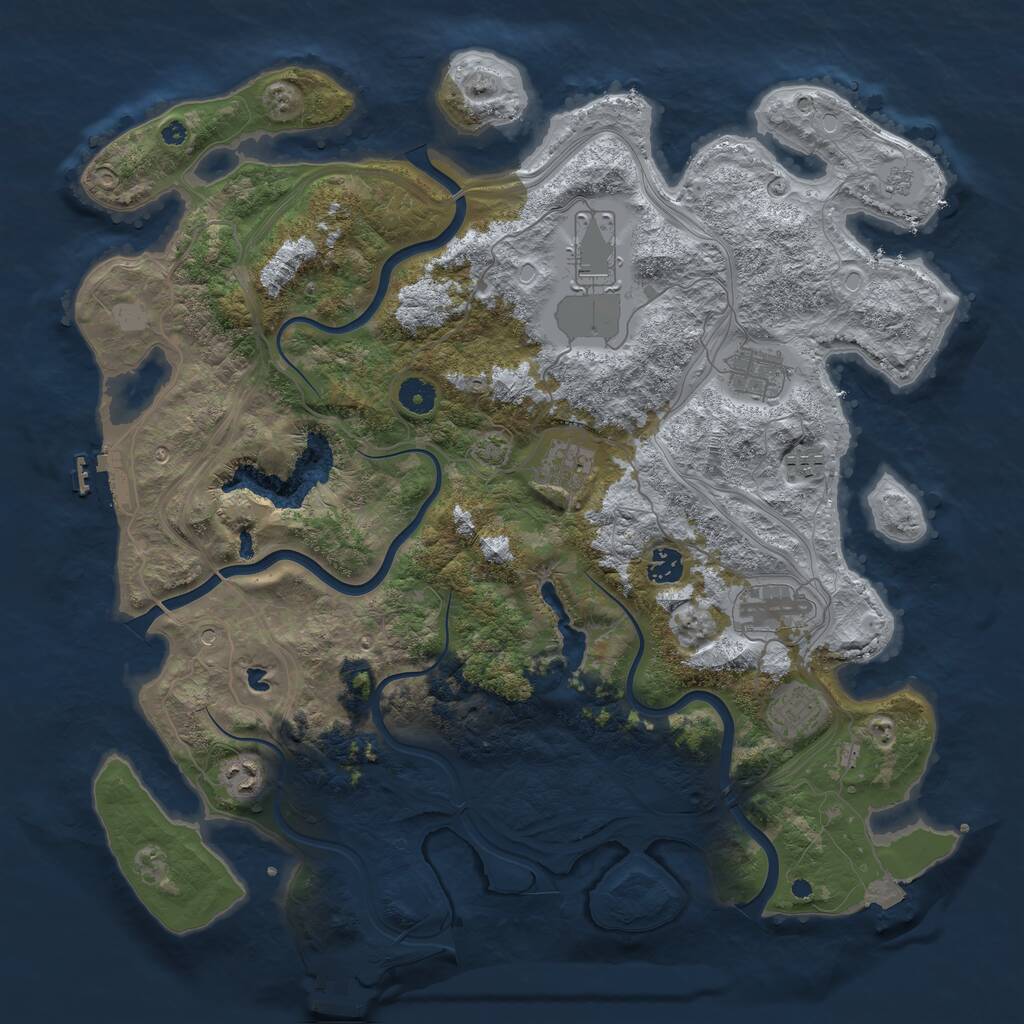 Rust Map: Procedural Map, Size: 4250, Seed: 1627739675, 14 Monuments