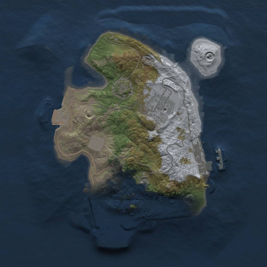 Rust Map: Procedural Map, Size: 2000, Seed: 2079233502, 6 Monuments