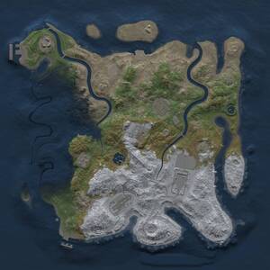 Thumbnail Rust Map: Procedural Map, Size: 3500, Seed: 687936826, 13 Monuments