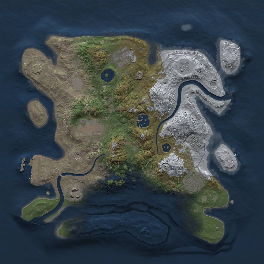 Rust Map: Procedural Map, Size: 3000, Seed: 6729246, 11 Monuments