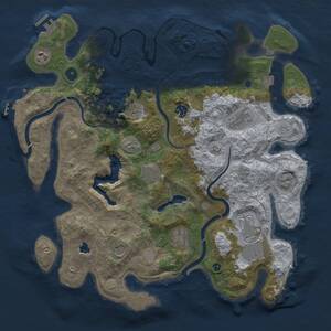 Thumbnail Rust Map: Procedural Map, Size: 4000, Seed: 85971, 15 Monuments