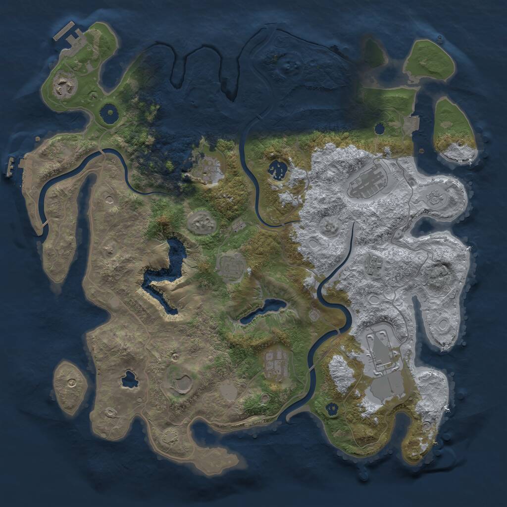 Rust Map: Procedural Map, Size: 4000, Seed: 85971, 15 Monuments