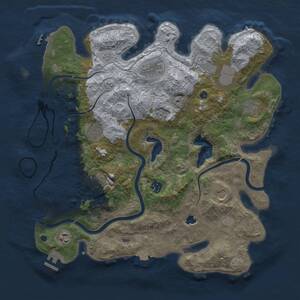 Thumbnail Rust Map: Procedural Map, Size: 4000, Seed: 1703594525, 15 Monuments