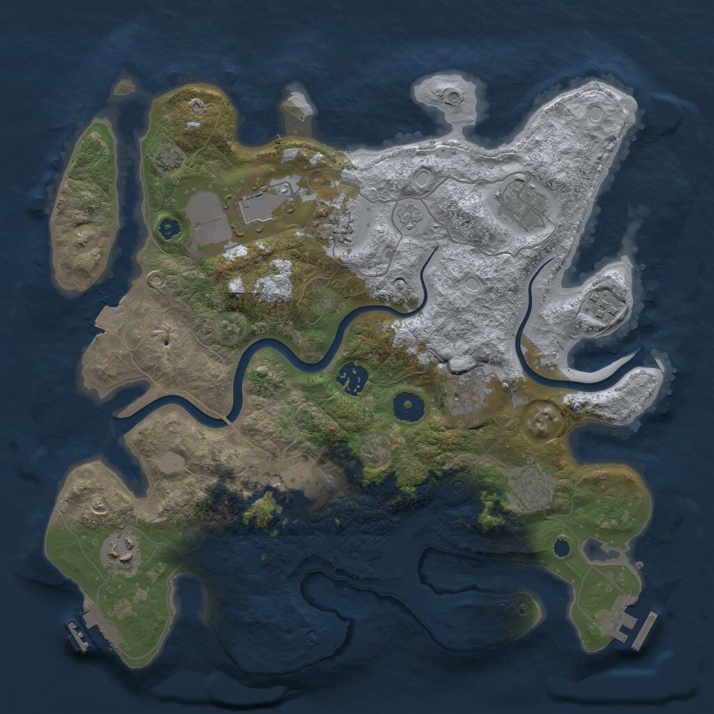 Rust Map: Procedural Map, Size: 3500, Seed: 1852585516, 15 Monuments