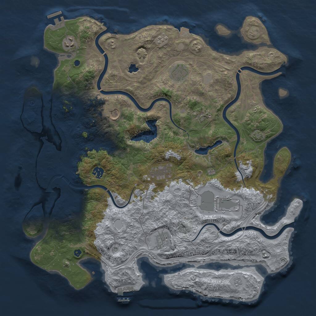 Rust Map: Procedural Map, Size: 4250, Seed: 606481367, 15 Monuments