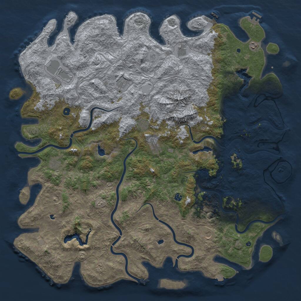 Rust Map: Procedural Map, Size: 6000, Seed: 18151975, 17 Monuments