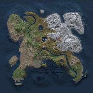 Thumbnail Rust Map: Procedural Map, Size: 2800, Seed: 2044742643, 11 Monuments