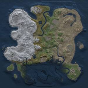 Thumbnail Rust Map: Procedural Map, Size: 3750, Seed: 46, 16 Monuments
