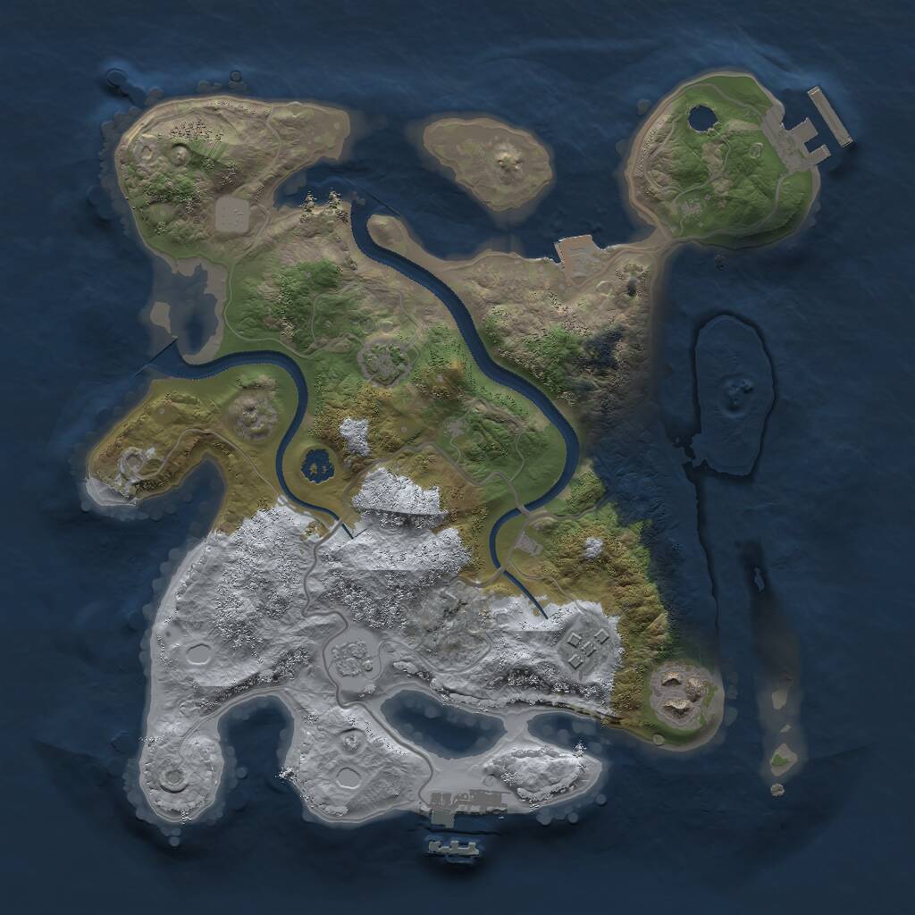 Rust Map: Procedural Map, Size: 2800, Seed: 421724960, 7 Monuments
