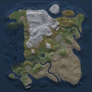 Thumbnail Rust Map: Procedural Map, Size: 3500, Seed: 878048195, 15 Monuments