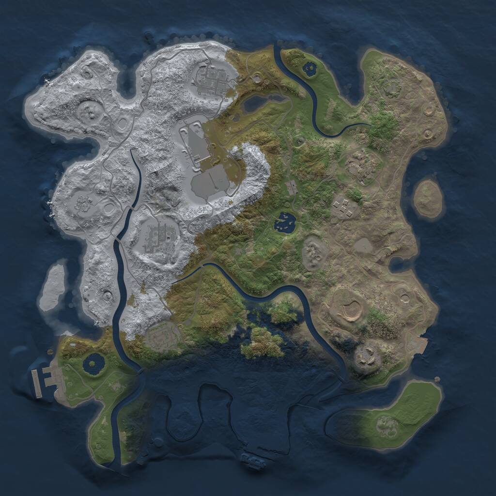 Rust Map: Procedural Map, Size: 3500, Seed: 282831023, 15 Monuments