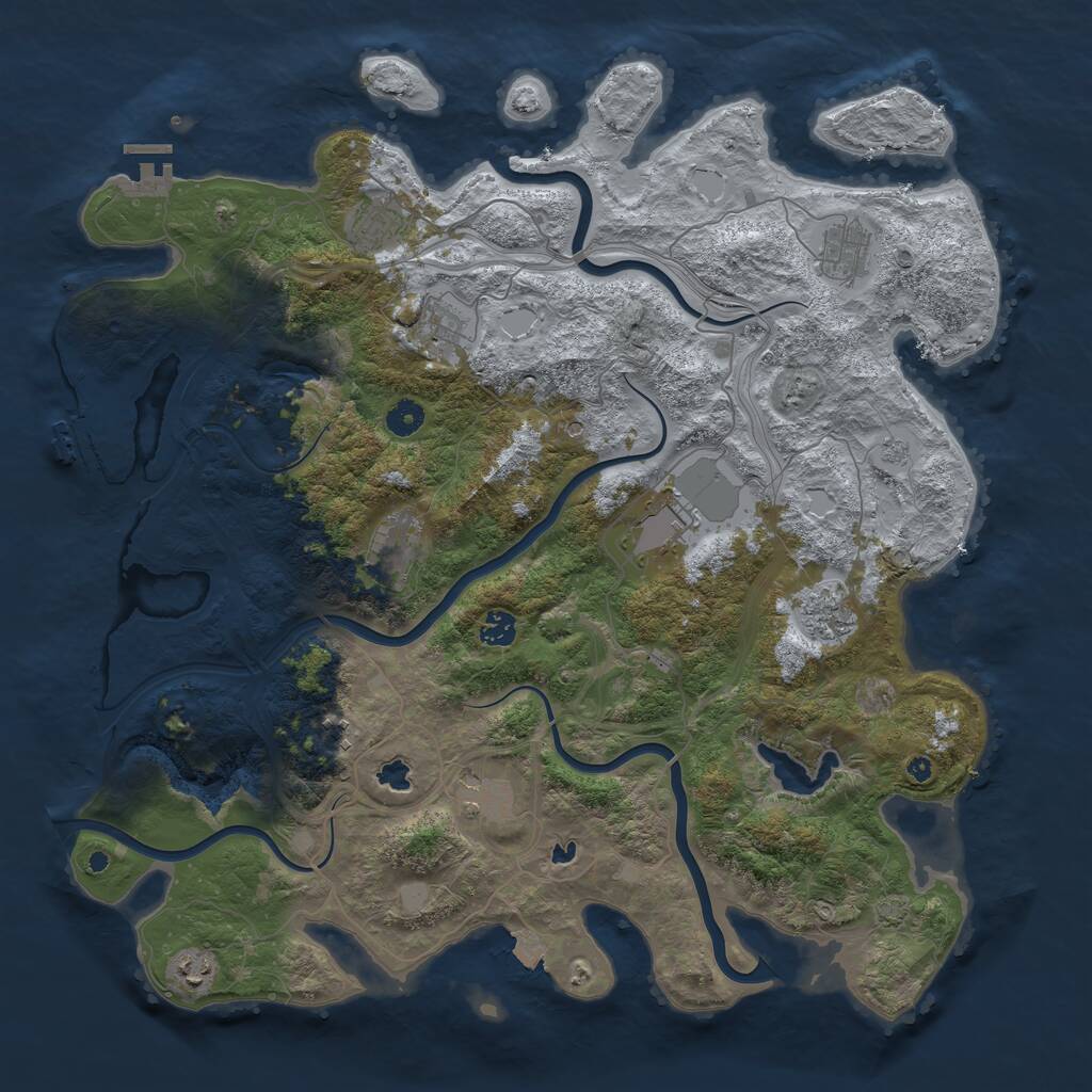Rust Map: Procedural Map, Size: 4500, Seed: 91736, 16 Monuments