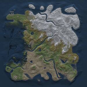 Thumbnail Rust Map: Procedural Map, Size: 4500, Seed: 91736, 16 Monuments