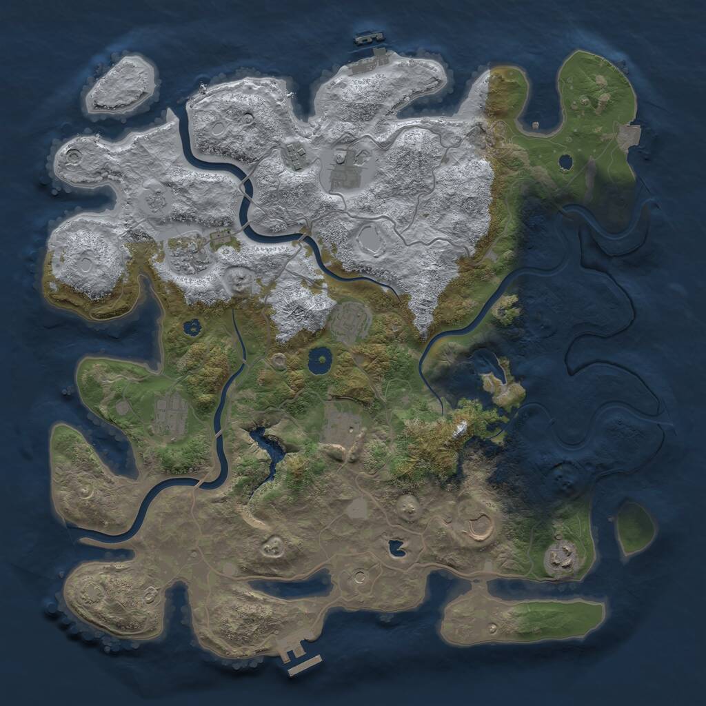 Rust Map: Procedural Map, Size: 4000, Seed: 848976292, 14 Monuments