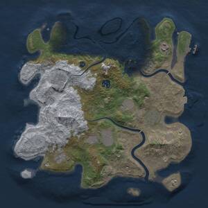 Thumbnail Rust Map: Procedural Map, Size: 3500, Seed: 2054868442, 14 Monuments