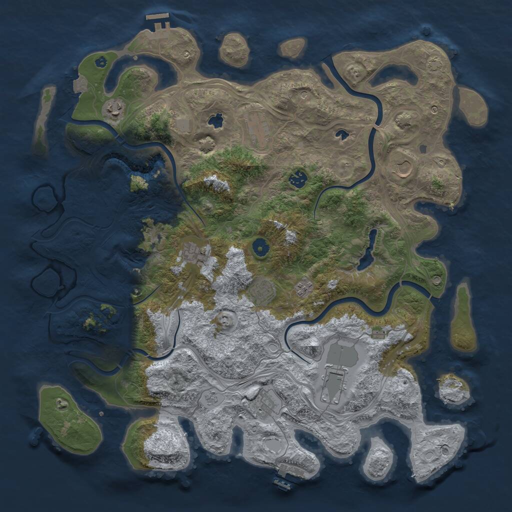 Rust Map: Procedural Map, Size: 4500, Seed: 1474533623, 15 Monuments