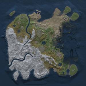 Thumbnail Rust Map: Procedural Map, Size: 3500, Seed: 94674697, 14 Monuments