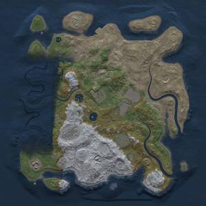 Thumbnail Rust Map: Procedural Map, Size: 3600, Seed: 64562, 14 Monuments