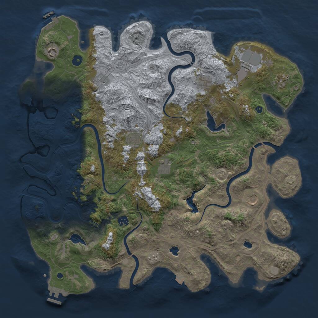 Rust Map: Procedural Map, Size: 4500, Seed: 984429963, 16 Monuments