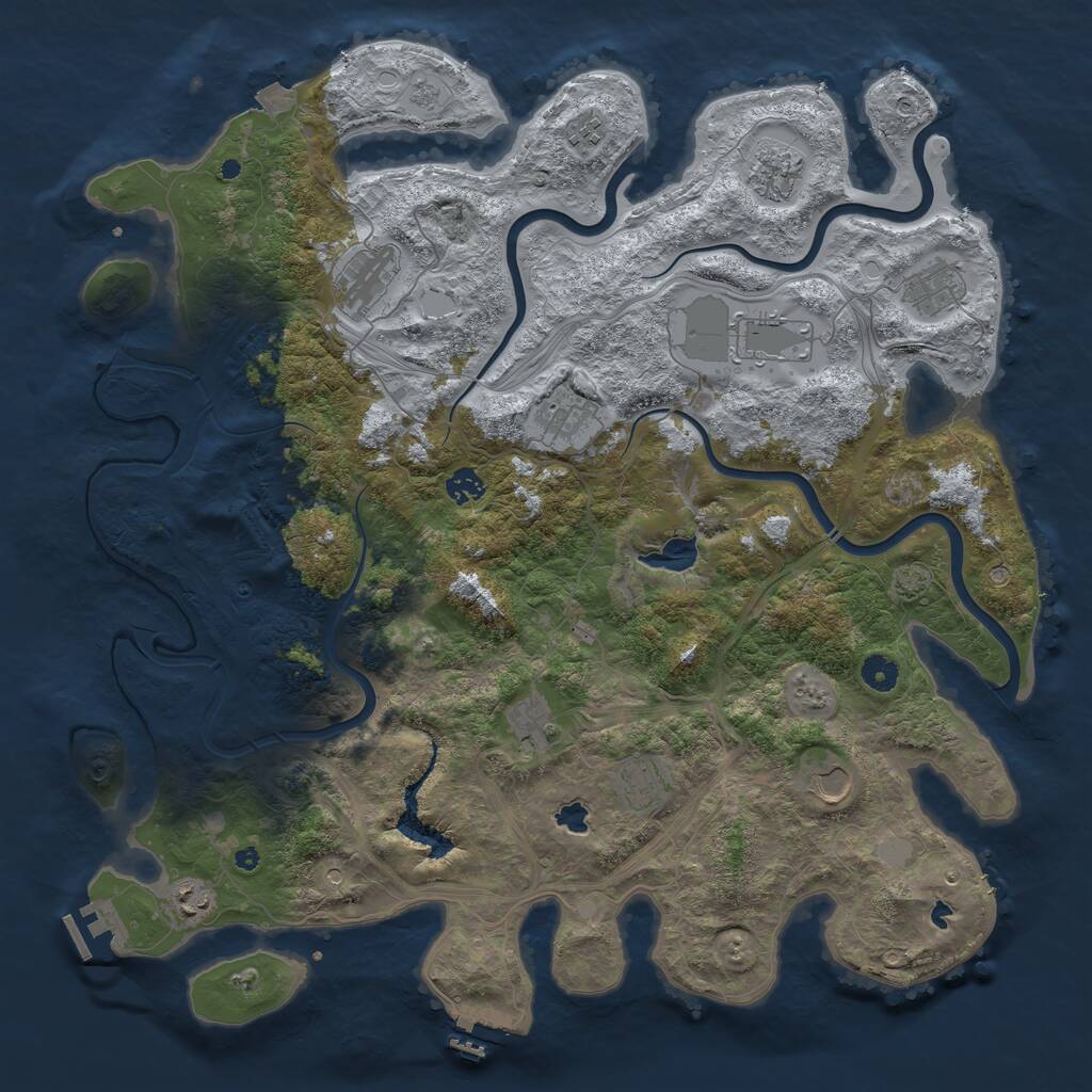 Rust Map: Procedural Map, Size: 4500, Seed: 261070026, 17 Monuments