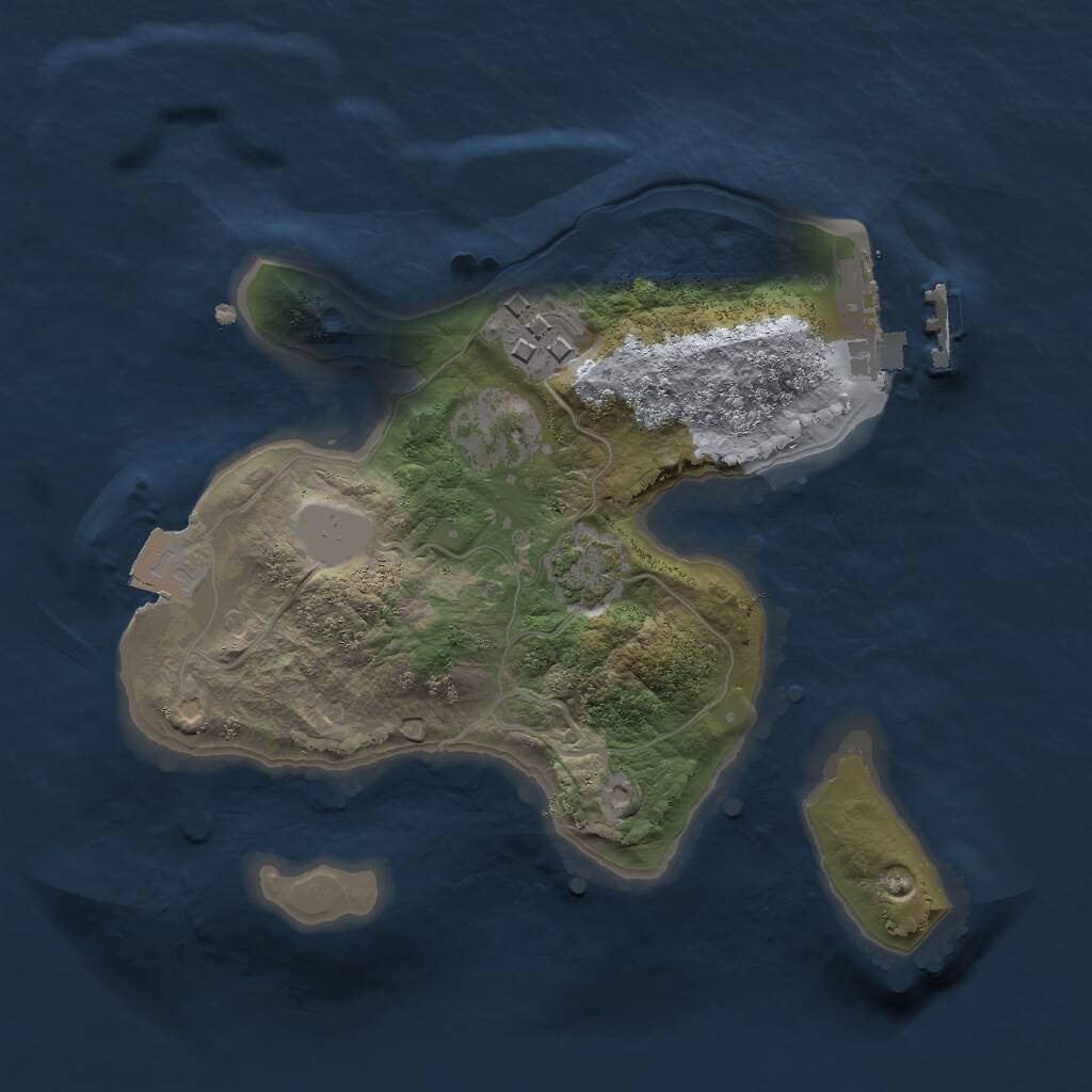 Rust Map: Procedural Map, Size: 2000, Seed: 2114218385, 4 Monuments