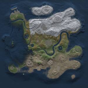 Thumbnail Rust Map: Procedural Map, Size: 3000, Seed: 41741300, 12 Monuments