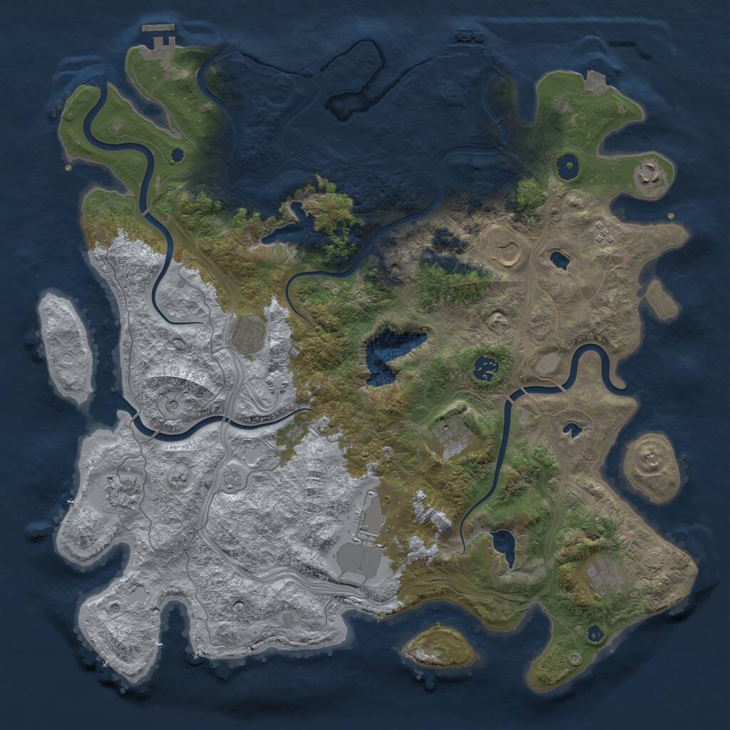Rust Map: Procedural Map, Size: 4500, Seed: 775963611, 15 Monuments