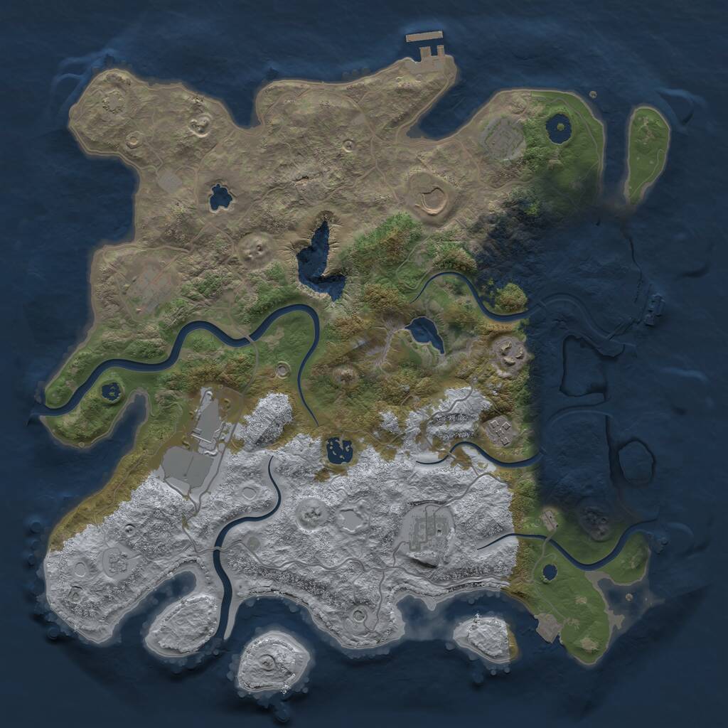 Rust Map: Procedural Map, Size: 4000, Seed: 604630351, 14 Monuments
