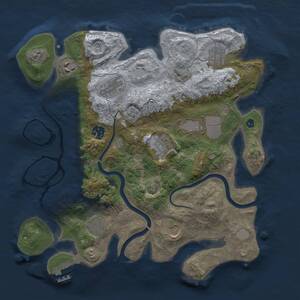 Thumbnail Rust Map: Procedural Map, Size: 3500, Seed: 163379, 14 Monuments