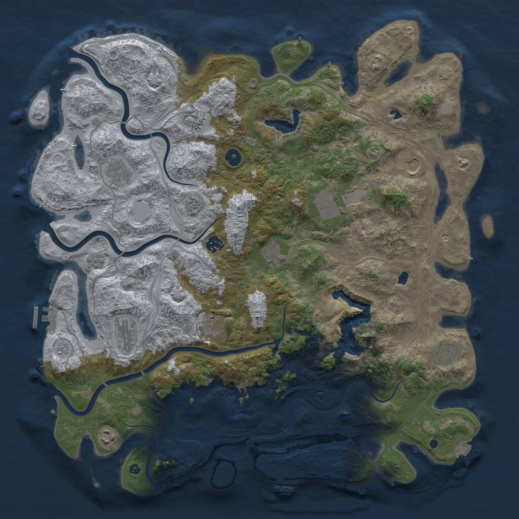 Rust Map: Procedural Map, Size: 4800, Seed: 1958818982, 17 Monuments