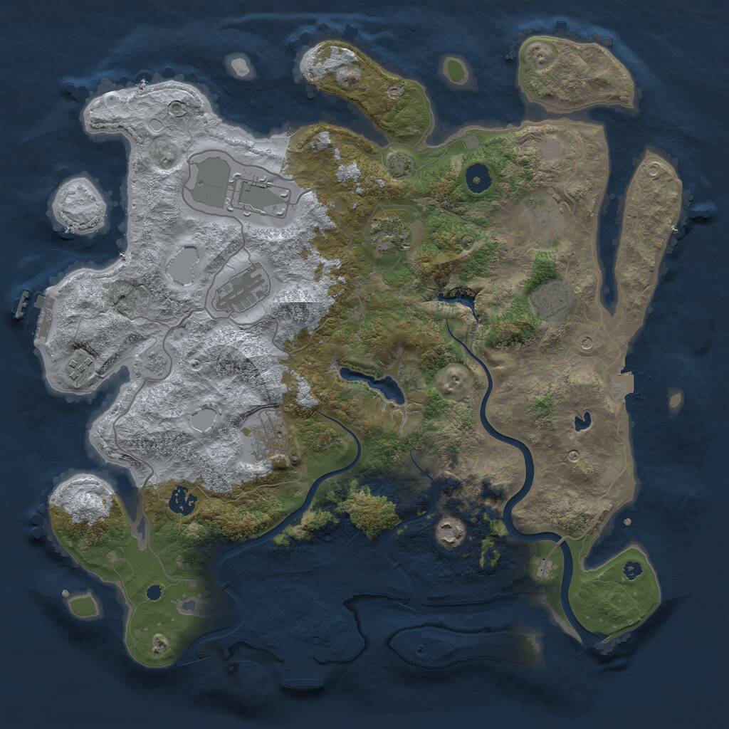 Rust Map: Procedural Map, Size: 4000, Seed: 990373, 15 Monuments