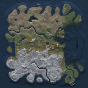 Thumbnail Rust Map: Procedural Map, Size: 4500, Seed: 1999216011, 16 Monuments