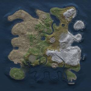 Thumbnail Rust Map: Procedural Map, Size: 3000, Seed: 1826299766, 12 Monuments