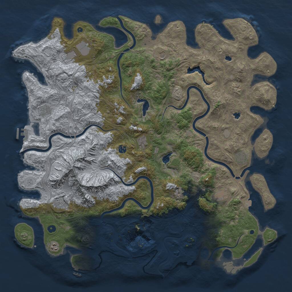 Rust Map: Procedural Map, Size: 5500, Seed: 87658743, 17 Monuments