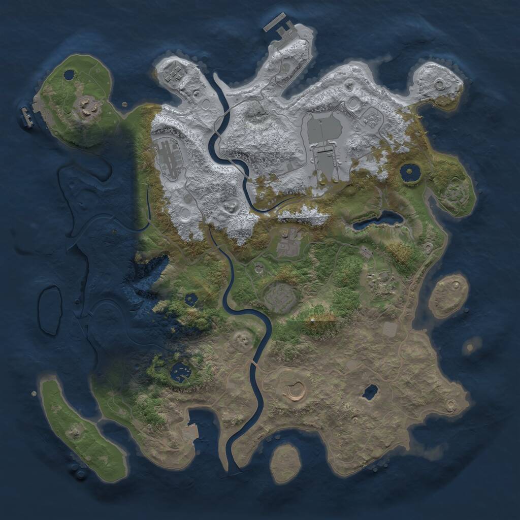 Rust Map: Procedural Map, Size: 4000, Seed: 564135892, 15 Monuments