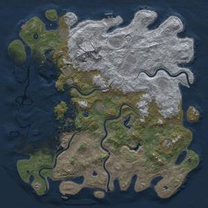 Thumbnail Rust Map: Procedural Map, Size: 5500, Seed: 6733, 17 Monuments