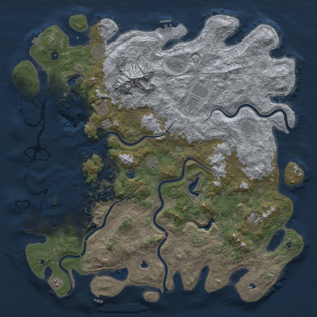 Rust Map: Procedural Map, Size: 5500, Seed: 6733, 17 Monuments
