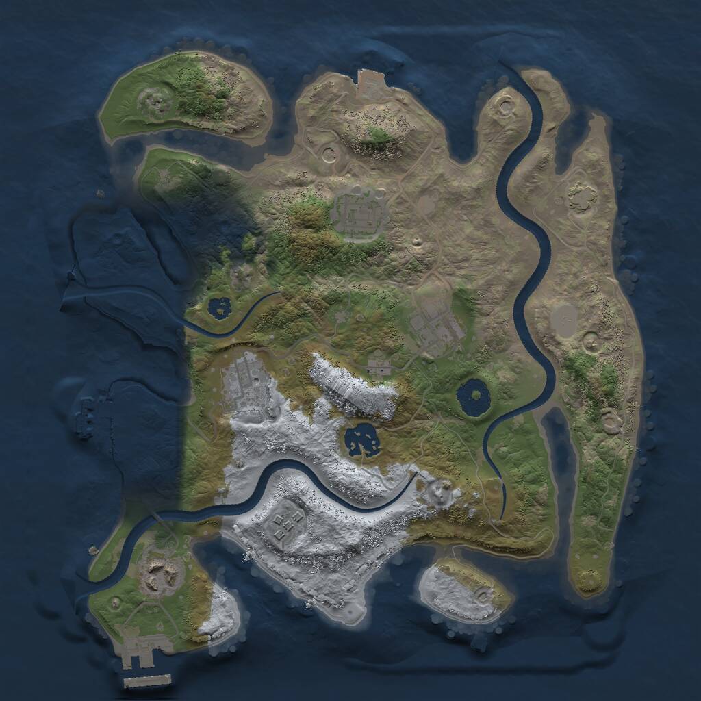 Rust Map: Procedural Map, Size: 3000, Seed: 22891, 11 Monuments