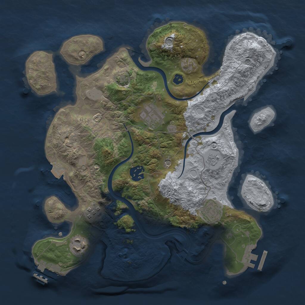 Rust Map: Procedural Map, Size: 3000, Seed: 94297, 11 Monuments
