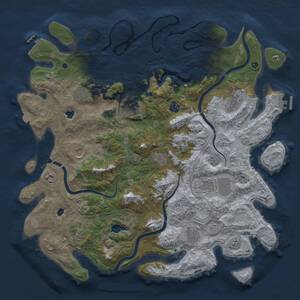 Thumbnail Rust Map: Procedural Map, Size: 4500, Seed: 917872251, 17 Monuments