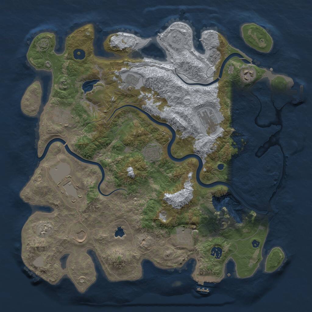 Rust Map: Procedural Map, Size: 4000, Seed: 172049148, 16 Monuments