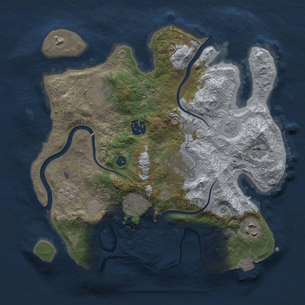 Rust Map: Procedural Map, Size: 3000, Seed: 16643773, 10 Monuments