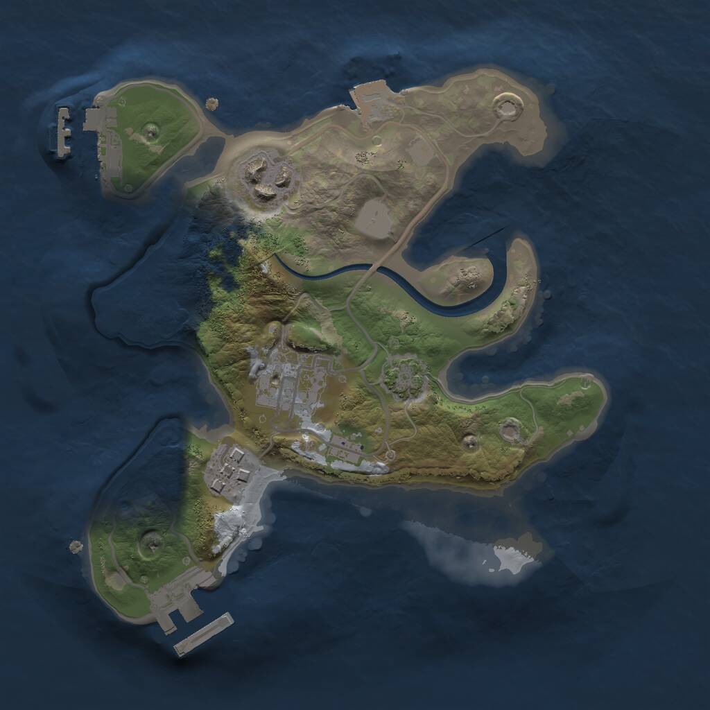 Rust Map: Procedural Map, Size: 2200, Seed: 1308244454, 7 Monuments