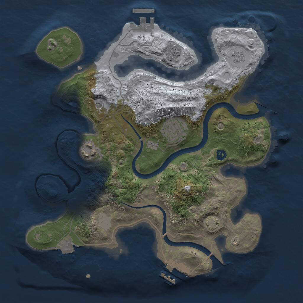 Rust Map: Procedural Map, Size: 2800, Seed: 641407769, 9 Monuments